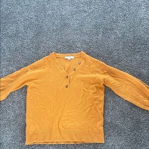 LOFT Mustard V-Neck Sweater